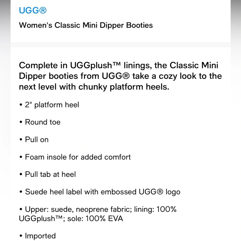 UGG® Women's Classic Mini Dipper Booties